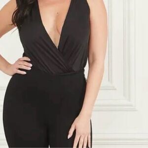 Marciano Black Silky Sleeveless V-Neck Bodysuit